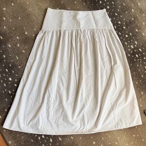 Zara White & Tan Striped A-Line Skirt